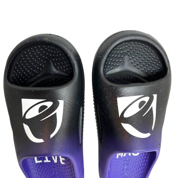 CROCS Taco Bell x Crocs Mellow Slide Live Mas in Ultra Violet & Black Size 7 - Picture 3 of 16